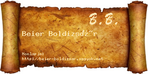 Beier Boldizsár névjegykártya